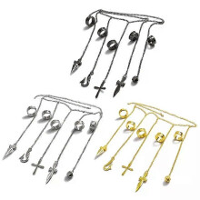 Adult Kids Kurapika Chains Bracelet Hunter Cosplay Cool Five Finger Rings Rapers Full-five Fingers Rings