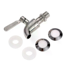 304 Stainless Steel Drink Dispenser Spigot Wine Barrel Faucet Anti-Sparkl Beverage with Gasket Anti-leak