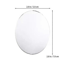 (L)20Pcs Unfinished Mirror Mini Mirrors DIY Alloy Mirror Makeup Mirror Mini Oval Shape Unfinished Mirror