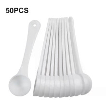 50pcs 1g Spoon White Plastic Measuring Spoon High Temperature Aging Resistance For Milk Coffee Powder