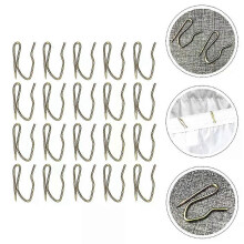 50 Pcs Shaped Hanging Hooks for Curtains Door Simple Wall Holder Multipurpose Stainless Steel