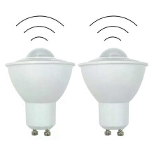2-Pack PIR Sensor Light LED 6W GU10 Stairs Garage Corridor Balcony Light Bulbs 85-265V LED Night Light