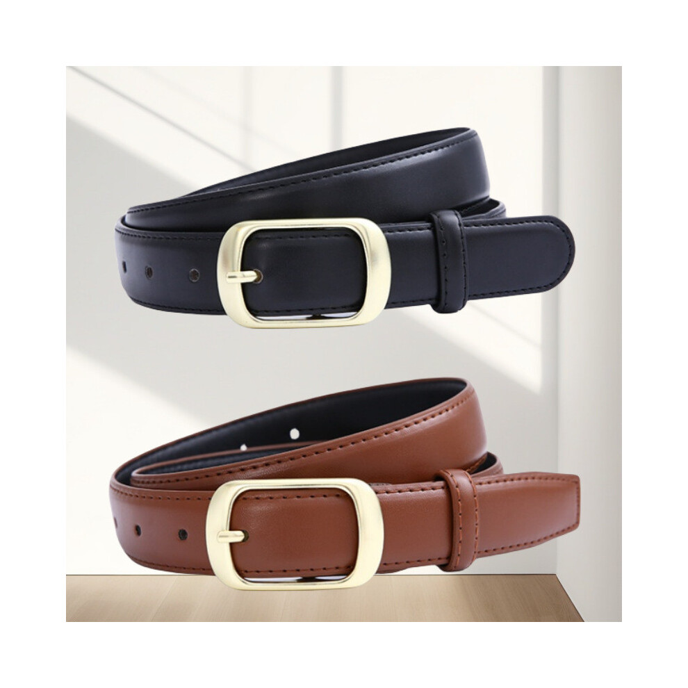 (StyleNN) Fashionforward Versatile Womens Leather Belt With Elegant Gold Pin Buckle Design-image-OPC-PHKYK7T-NEW