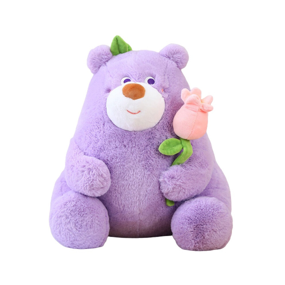 (Purple, 35cm/13.78in) Flower Bear Sitting Doll Pp Cotton Huggable Stuffed Animal Toy Room Decoration-image-OPC-PHKYPZ9-NEW