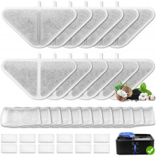 12sets Replacement Filters for 230oz Dog Water Fountain, Water Fountain Filter Replacement for 5 Layers Filtration System 7L Pet Fountain