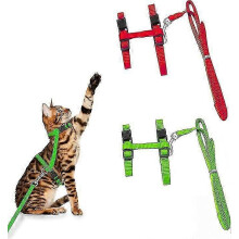 (As show, One size) Kitten harness with leash, anti cat escape leash, cat leash chest strap, adjustable cat harness leash, harness for cats, adjustable nylon pet leash, c