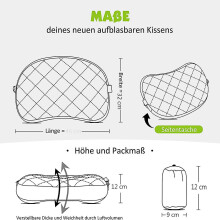(As show, One size) Inflatable Camping Pillow With Removable Cover, Travel Pillow Inflatable Light, Ergonomic Pillow On The Go