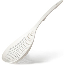 (As show, One size) Kitchen Food Drain Shovel Large Scoop Colander Strainer, Thermoplastic Skimmer Slotted Spoon Scoop Colander(white)