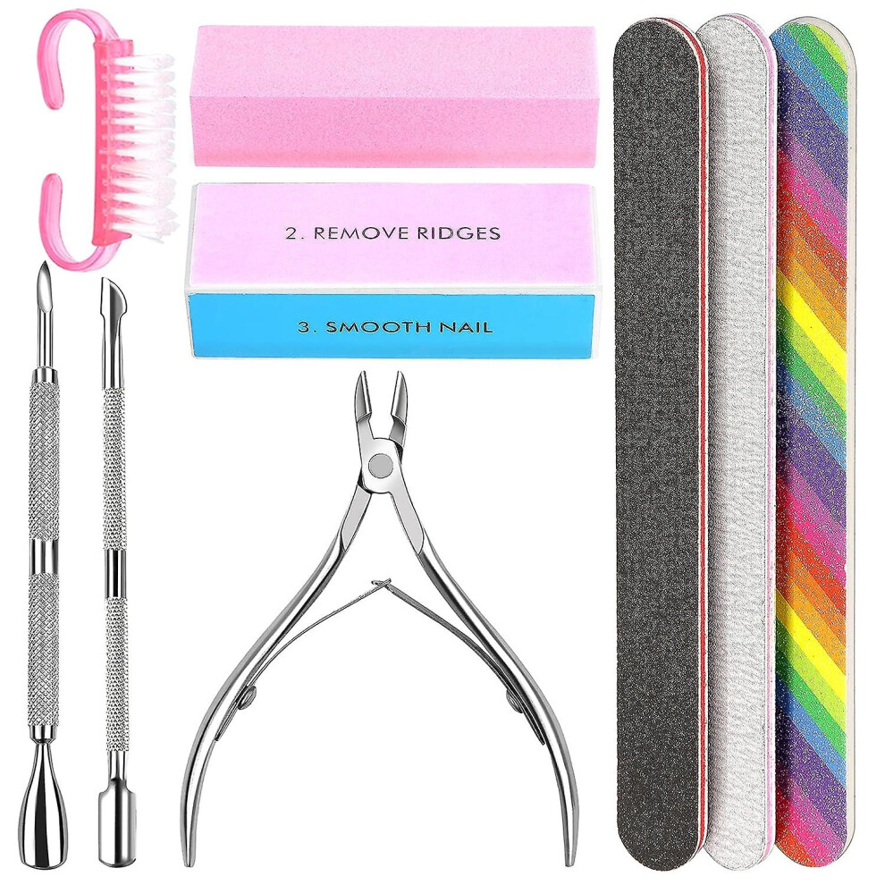 (As show, One size) Nail File And Buffer- 3pcs Double Sided Nail File, Rectangular Nail Buffer,perfect Manicure Tool Kit For Shiny Nail