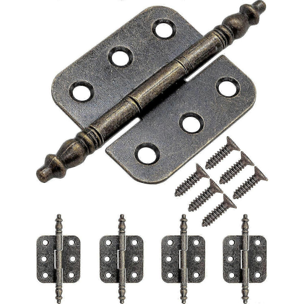 (As Show, One Size) Furniture Hinge,5 Pack Antique Iron Metal Hinges Retro Style 70 X 35Mm Bronze 4631898234541