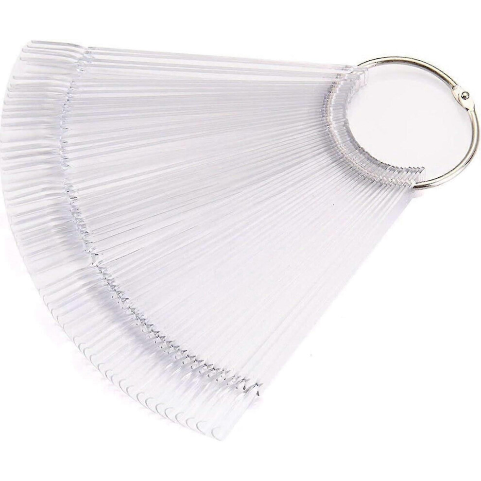 (As show, One size) Transparent False Nail Display Fan Capsule Sticks Gel Nail Art Tips Practice Set