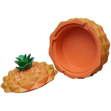 (As show, One size) Cute Pineapple Cigarette Ashtray With Lid Living Room Smoking Ash Tray Holder