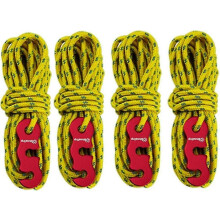 (As show, One size) Reflective Nylon Tent Ropes with Aluminum Adjusters (4-Pack 4M)