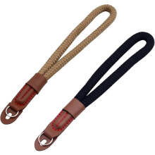 (As show, One size) Adjustable Cotton Camera Wrist Strap - for Portable Digital Camera (Black Brown)