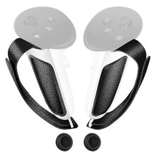 (As show, One size) Controller Grips Compatible with Meta/Oculus Quest 3 Accessories, Non-Slip Handle Cover, Grips Cover with Adjustable Knuckle Straps