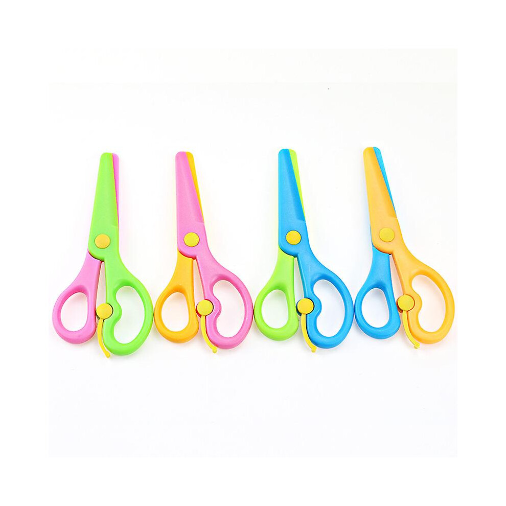 (As show, One size) 4 Pack Toddler Scissors, Safety Scissors For Kids, Plastic Children Safety Scissors