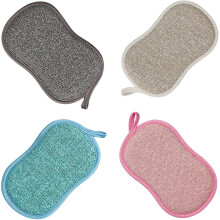 (As show, One size) Multipurpose Kitchen Scrub Sponge, Heavy Duty Cleaning Anti-scratch Scrub Sponge, Reusable Home Cleaning Microfiber Sponge