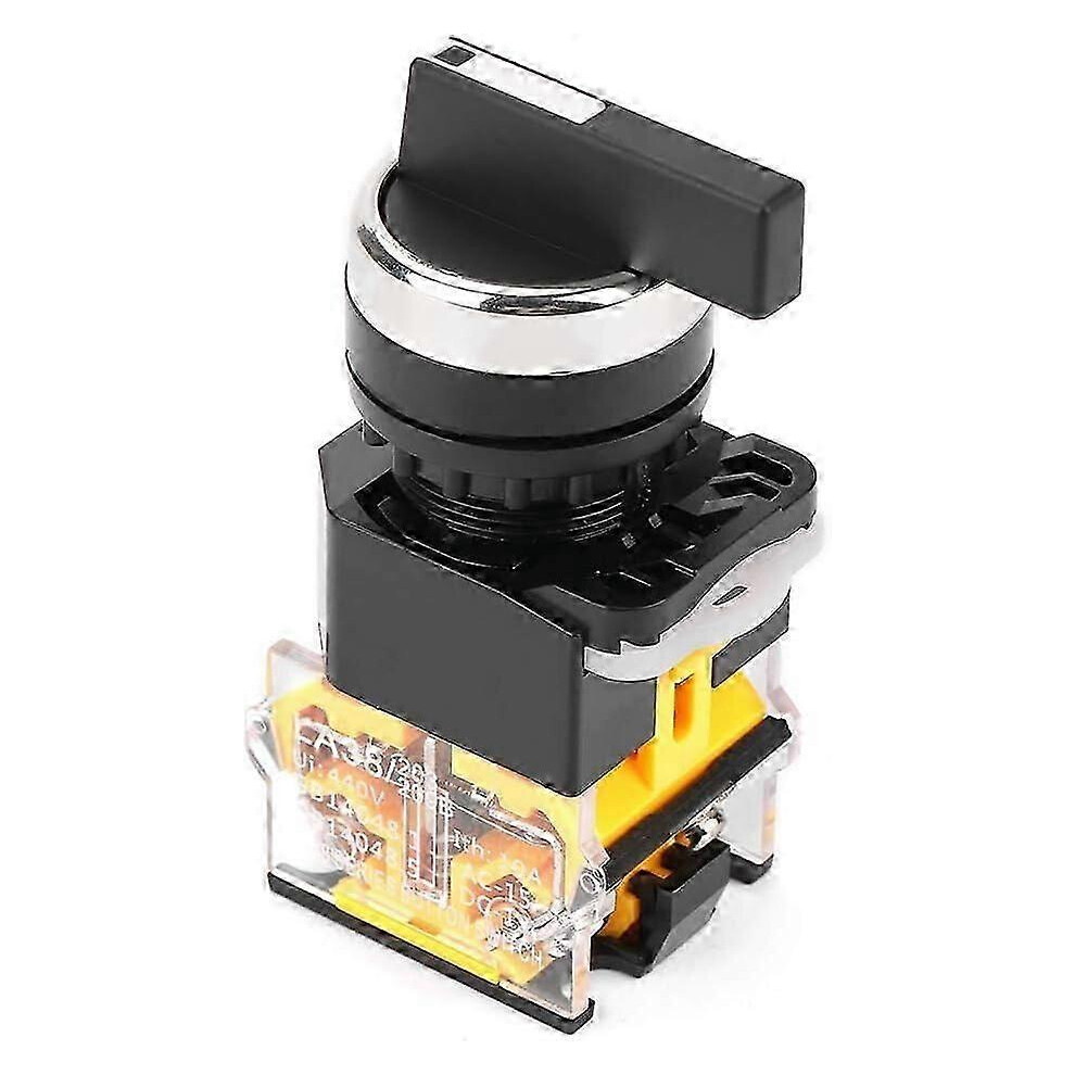 (As Show, One Size) 3 Position Auto Reset Rotary Switch - 22Mm Long Handle Selector Switch La38-20Bx33 4631898237856