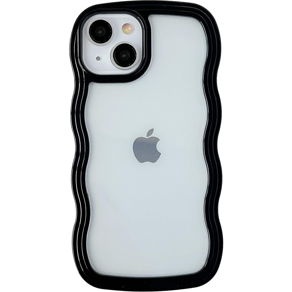 (As Show, One Size) Cute Curly Wave Frame Shape Shockproof Soft Compatible With Iphone Case (Iphone 13) 4632131069012