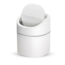 (As show, One size) Small Table Trash Can Mini Kitchen Desktop Trash Can Desktop Trash Can Used in Living Room Bedroom and Office Plastic Indoor Trash Can (2L)