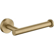 (As show, One size) Brushed Gold Toilet Paper Holder SUS304 Stainless Steel Modern Round Tissue Roll Holders Wall Mount Toilet Paper Roll Dispenser Bathroom 5 inch TP Hol