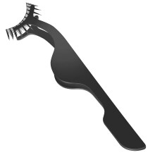 (As show, One size) Black Stainless Steel False Eyelash Curlers Extension Applicator Remover Clip Eyebrow Eye Lashes Tweezers