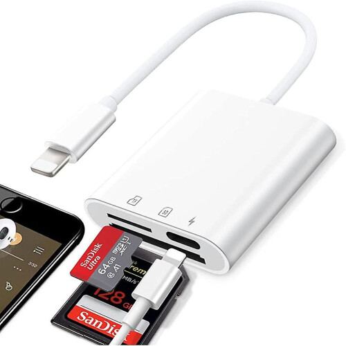 (As show, One size) Sd Card Reader Compatible With Iphone Ipad 3 In 1 Memory Card Reader Plug And Play Micro Sd Card Reader Sd