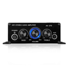 (As show, One size) Ak270 Mini Audio 2-channel Stereo Power Amplifier Portable Sound Amplifier Aux Input Speaker Amp For Car And Home