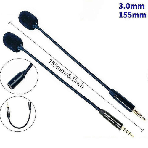 (2 section plug, One size) 3.5mm Microphone Replacement Flexible Detachable For Gaming Headsets Precise 2