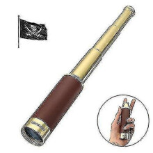 (As show, One size) Retro Pirate Telescope Zoomable Pocket Monocular Portable Collapsible Waterproof Spyglass Handheld Telescope