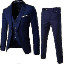 (2xl, One size) Men"s Suit Business Casual 3-pieces Suit Blazer Pants Vest