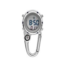 (Red, One size) Auspicious-carabiner Watch Clip On Multifunctional Carabiner Quartz Watch Luminous Face Fob Digital Watch