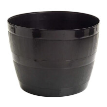 (Default) Straame Plant Pot Tub, Gardening Flower Pots - Indoor Or Outdoor Planter - For Multi-Purpose (Black Barrel Plantar Large- 45 x 33 x 34 cm)