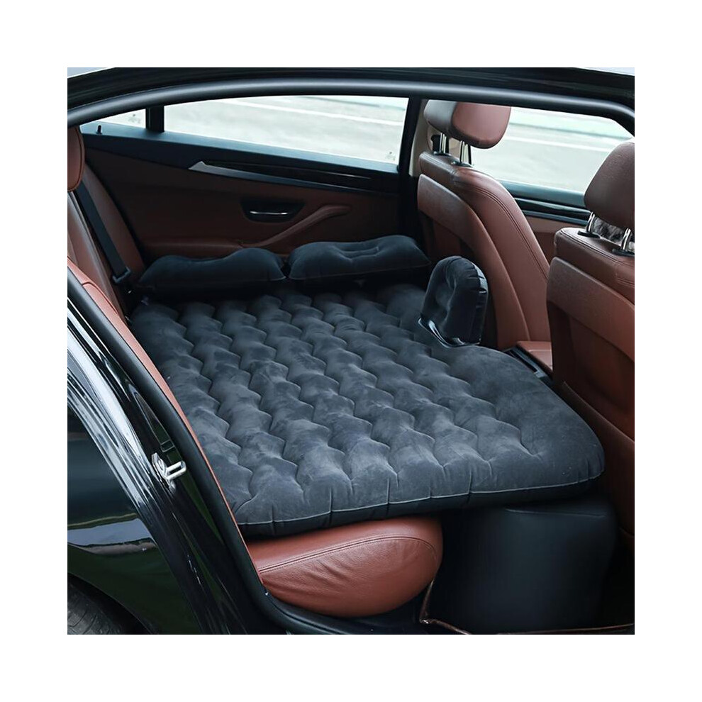 (Black, 1 set) Car Inflatable Bed, Flocking Car Mattress, Easy To Carry, Soft & Comfortable Car Inflatable Mattress, Travel Accessories-image-OPC-PHKZQF5-NEW
