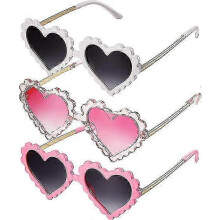 (As show, One size) Heart-Shaped Sunglasses for Toddler Girls Boys 3-8 Years Outdoor Beach Party Glasses
