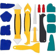 (As show, One size) Silicone Grout Sealing Tool Kit - 16 Pieces for Bathroom Kitchen