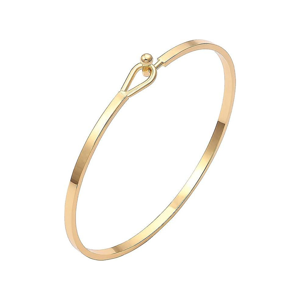 (As show, One size) Dainty Gold Bar Bracelet For Women Simple Delicate Thin Cuff Bangle Hook Bracelet 18k Gold Plated Handmade Minimalist Jewelry-image-OPC-PHKZRK9-NEW