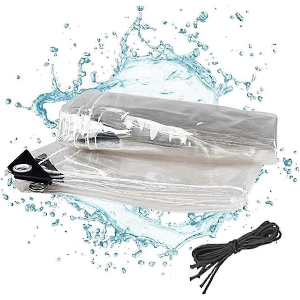 (As show, One size) Thick Thermal Fusion Waterproof Tarpaulin - Soft PVC Transparent Tarpaulin (Clear 1Mx1M)-image-OPC-PHKZRNR-NEW