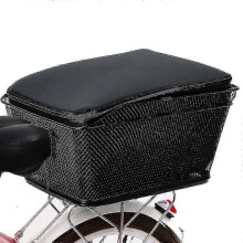 (As show, One size) Rear Bike Basket Large Capacity Metal Wire Bicycle Basket Waterproof Rainproof Cover