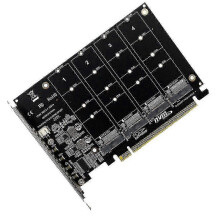 (As show, One size) Ph44 Nvme 4-disk Array Card Pci-e Raid Card Signal Splitting Expansion Card Nvme Raid Pcie 4.0 3.0