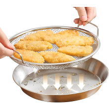 (As show, One size) Kitchen Oil Filter Tray - Stainless Steel Fryer Filter Tray For Frying And Grilling Food And Cooling Food Racks, Also For Washing Vegetables And Fruit