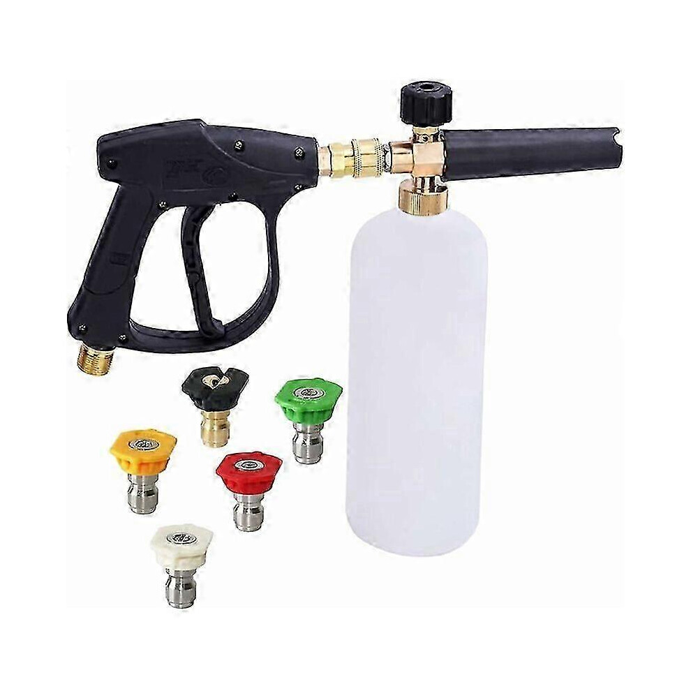 (As Show, One Size) High-Pressure Foam Cannon Gun - 1L Adjustable Snow Foam Lance Soap Dispenser 4631898253702