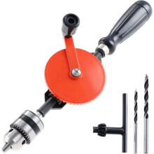(As show, One size) Hand Crank Drill - Double Gears 1.5-10mm Capacity for Wood and Plastic