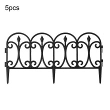 (As show, One size) 5Pcs Hollow Yard Fence Easy to Install Plastic Removable Panel DIY Picket Fencing for Garden