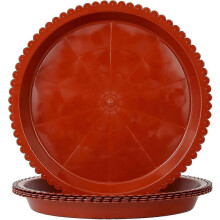 (As show, One size) 5 Pcs Round Plant Saucers for Flower Pots Plastic Saucers for Pots Plant Saucers for Holding (20cm Brick Red)