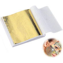 (As show, One size) 100pcs Imitation Gold Leaf Sheets 9x 9cm Gold Leaf For Art, Gilding, Crafting, Paintings, Home Furniture Decoration, Nail Diy Arts Projects