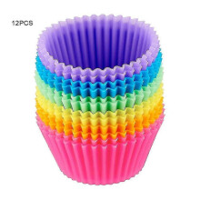(As show, One size) 7cm Round Cake Cup Silicone Muffin Baking Mold Pudding Cake Mold Silicone Cake Mold Baking Equipment