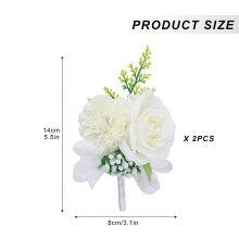 (As show, One size) Set Of 2 Rose Boutonnieres,rose Boutonniere For Men Wedding With Pins, Groom And Best Man Boutonniere For Wedding Ceremony Anniversary, Formal Dinner