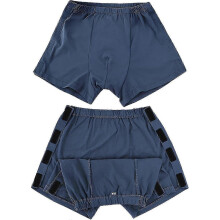 (Blue, XXL) Post Surgery Tearaway Shorts Underwear Mens Side Open Tear Away Boxer Shorts Incontinence Pants Easy-on Medical Wear Nursing Clothing For Fracture Par