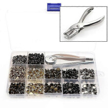 (As show, One size) 240pcs Leather Rivets Set 2 Sizes Double Rivet Tubular Metal Studs